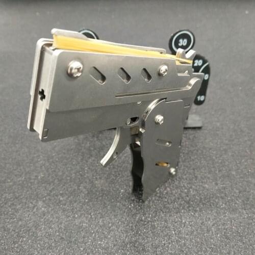 Stainless steel Rubber Band Launcher Gun Hand Pistol Guns Shooting Toy Gifts Boys Outdoor Fun Sports For Kids