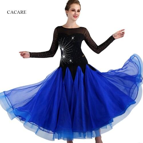 Ballroom Dance Competition Dresses Standard Dancing Dress Costume Tango Outfit Clothes Customize D0974 Mesh Sleeve Sheer Hem