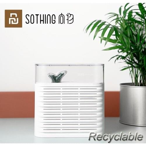 New XIAOMI Official Store SOTHING Portable Air Dehumidifier 150ml Rechargeable Reuse Air Dryer Moisture Absorber Bionics Design