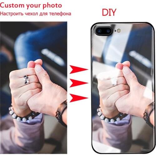 DIY Custom Tempered Glass Luxury Phone Case for IPhone 12 11 Pro Max XSMax Mini XR XS X SE 2020 8 7 6 5 5S Plus Cover