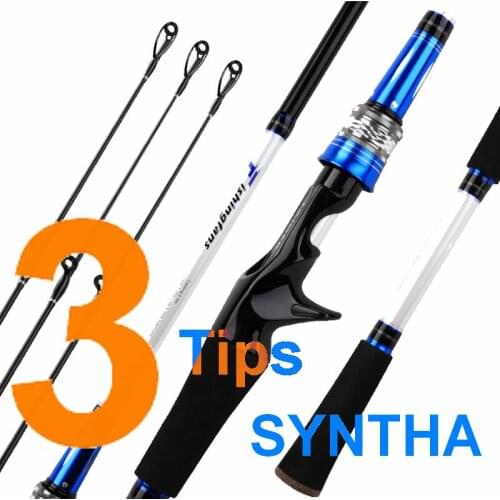 SYNTHA Fishing Fans 2.1m 2.4m 2 Section Gun Handle Spinning Fishing Rod Carbonfiber Butt Section with 3 Tips ML M MH in One Kit