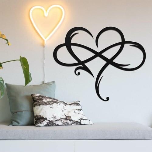 Infinity Heart Shaped Wall Decor Hanging Sign Door Hanger Anniversary Metal Art Wedding Gift Living Room Ornaments