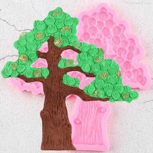 Pine Tree Silicone Molds DIY Party Cake Border Fondant Cake Decorating Tools Cookie Baking Candy Chocolate Gumpaste Moulds