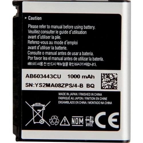 Original Replacement Phone Battery AB603443CE For Samsung S5230C F488E G808E L870 W159 S7520u GT-S5233 G800 S5230 F539 1000mAh