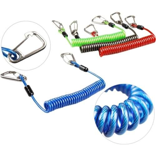 TSMC Scuba Diving lanyard 316 Anti-lost Spiral Spring Coil Lanyard Safety Emergency Tool with One Quick-release Buckle