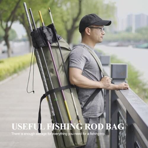 Fishing Bag Portable Multifunction Nylon Fishing Bags Fishing Rod Bag Case Fishing Tackle Tools Storage Bag