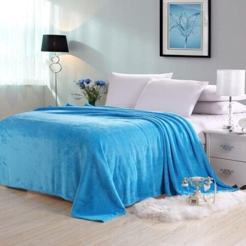 Super Soft Plain Home Bedspread Blanket Multi Sizes Colors All Seasons Flat Bed Sheet Warm Cozy Bedding Coverlet Blanket