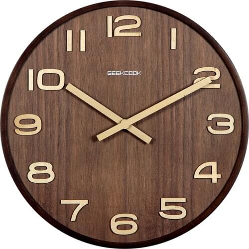 Vintage Creative Wall Clock Simple Wooden Minimalist Modern Design Wall Clock Silent Living Room Reloj Mural Home Decor AD50WC