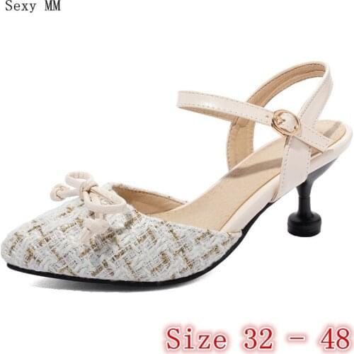 Women Sandals Slingbacks High Heels Pumps Summer Shoes Woman High Heel Sandals Small Plus Size 32 33 -40 41 42 43 44 45 46 47 48