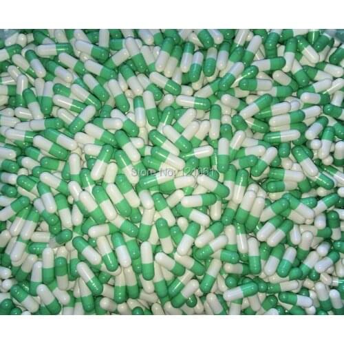 0# 1,000pcs! Light Green-White Color HPMC Vegetable empty capsules,vegetarian capsules!(Joined or seperated capsules available!)