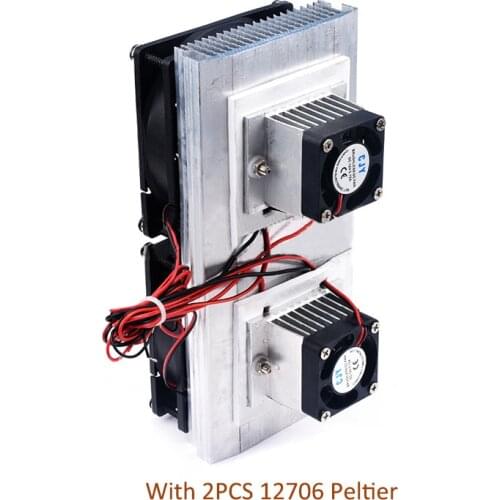 12V Dual-core Electronic Refrigerator Diy Semiconductor Refrigeration Chip Cooling Module Cool Kit with 2pcs 12706 Peltier