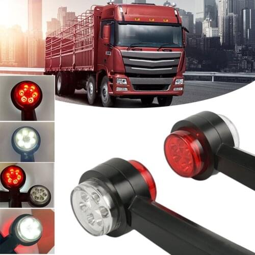 2Pcs 12V 24V Side Marker Parking Light Truck Trailer Tractor LED Position Lights Red White Rear Clearance Lamps