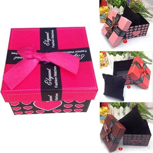 40%HOT Fashion Durable Present Watch Bracelet Jewelry Gift Box Storage Case with Pad