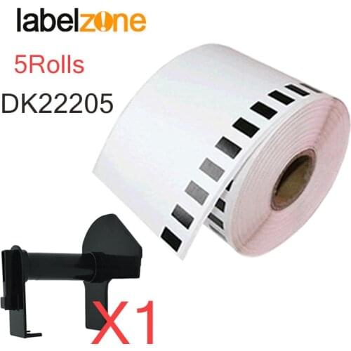 5pcs Refill Rolls DK22205 Continuous Label 62mm*30.48m Compatible for Brother Label Printer White Thermal Paper DK-22205