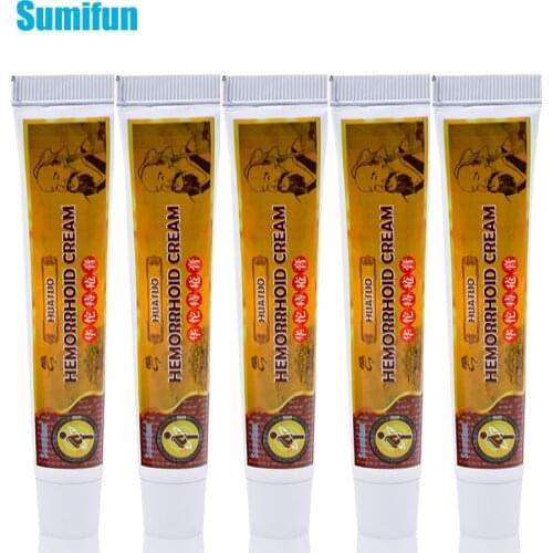 5pcs Sumifun Herbal Hemorrhoids Ointment Internal And External Anal Fissure Cream Pain Reliving Chinese Medical Plasters P1075