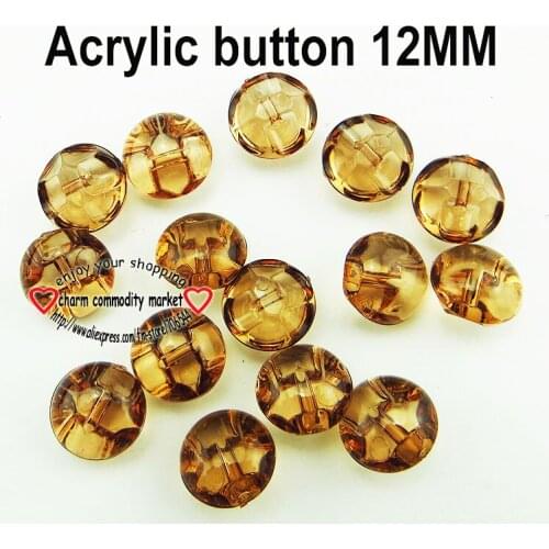 50PCS 12MM Dyed Acrylic Coffee Ball Buttons Coat Boots Sewing Clothes Accessory Round Pearl Button A-001X
