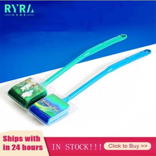 40cm Aquarium Accessoires Fish Tank Glass Window Double-sided Sponge Cleaning Brush Cleaner Scrubber New Long Handle Cleaning