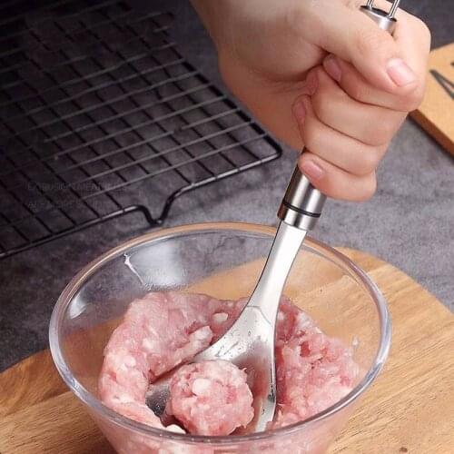 Non-Stick Creative Meatball Maker Spoon Meat Baller With Elliptical Leakage Hole Meat Ball Mold Kitchen Utensil Gadget Meat Tool