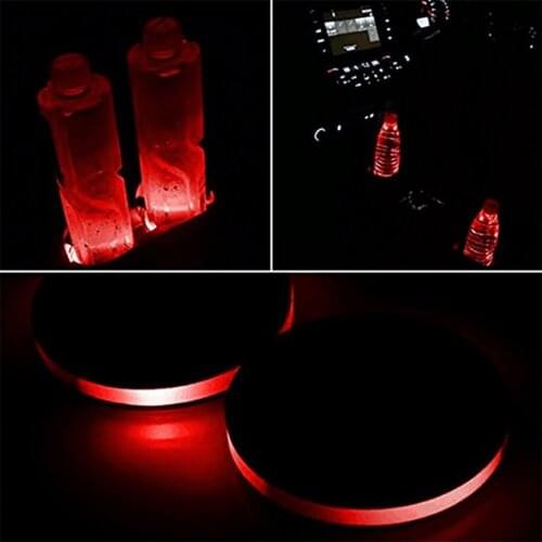 Car Cup Holder Expander Adapter Solar LED Car Water Bottles Holders Car-styling Decorative For Toyota Honda Ford Nissan Etc
