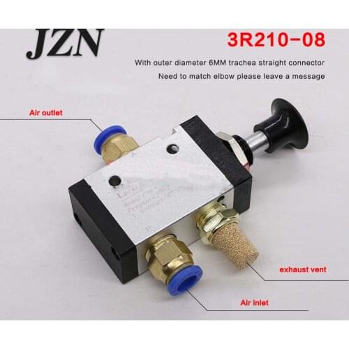 Free shipping ( 1 PCS ) Pull the valve mechanical valve pneumatic switch two three-way 5 pass 3R210-08 control cylinder valve