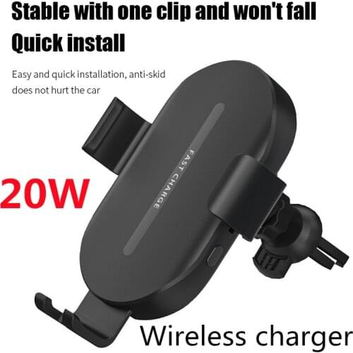 20W Smart Qi Wireless Fast Charger Mobile Phone Charger Car Holder for Samsung Galaxy S9 10 iPhone 8Plus 11Pro 12 Huawei Mate 30