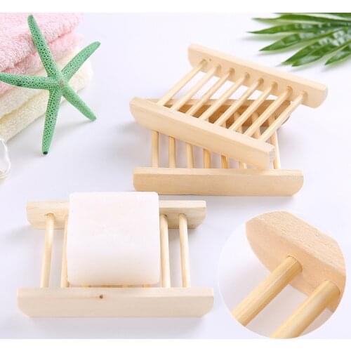 5/10Pcs Wood Soap Dish Natural Bamboo Soap Tray Holder Rack Durable Soap Storage Organizer Plate Case Home Bathroom Accessories