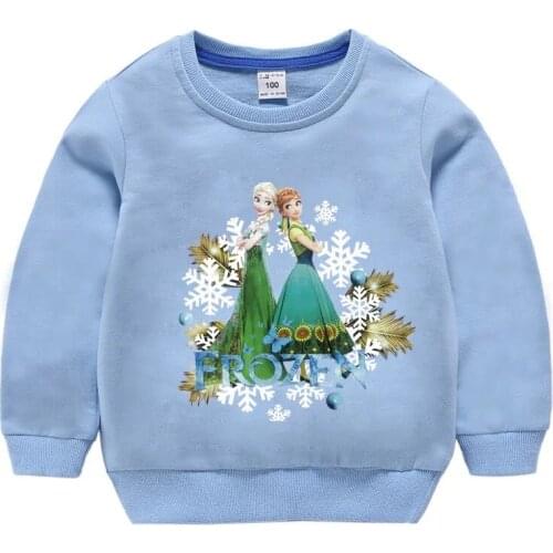 Dinsey Cartoon Frozen Girl Hoodie Sweatshirt Autumn New Childrens Clothes Casual Kids Boy Tops Outerwear For 2-12 Years