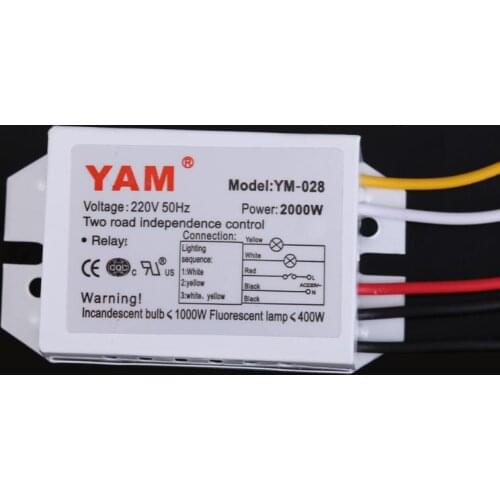 Energy-saving 2Ways Port 220V Light Lamp Digital Switch Branching Unit Used for Energy-saving Fluorescent Light Safe Reliable