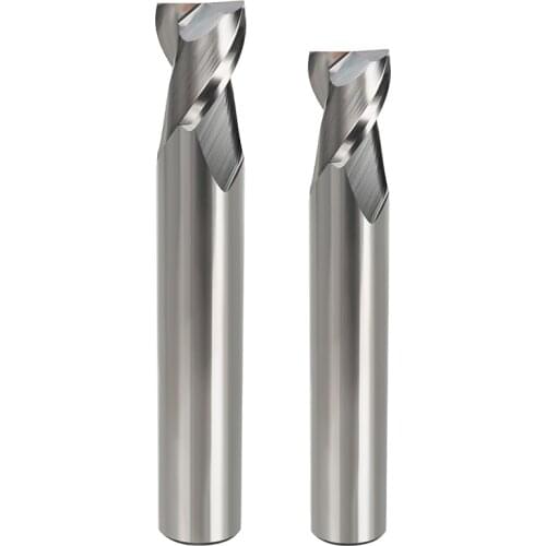 HRC65 Tungsten Steel Short Flat End Mill 2 Flutes Tungsten Carbide VMC CNC Router Bits Cutters Milling Tolls for Aluminium