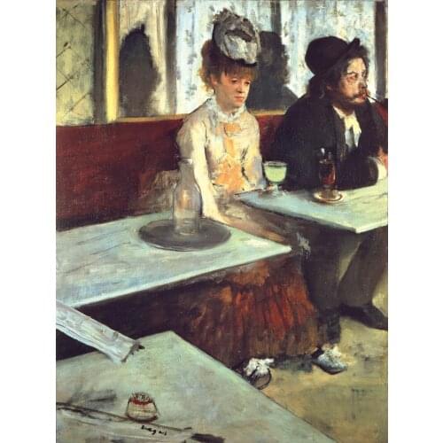Figurative art posters canvas painting mural prints giant poster home decorative art Edgar Degas In a Cafe or LAbsinthe