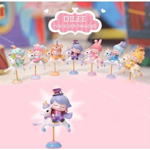 Blind Box Toys DILEE Amusement Park Carousel Blind Box Guess Bag Caja Ciega Blind Bag Anime Figures Cute Model Doll Girl Gift