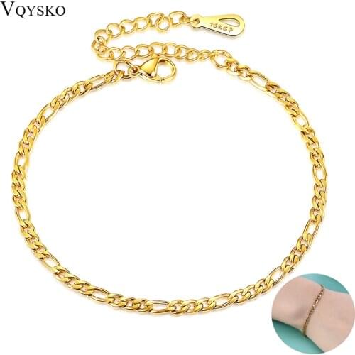 Hot New Chunky Miami Figaro Chain Bracelet for Women Stainless Steel Curban Link Christmas Gift Wristband Fashion Female Jewelry