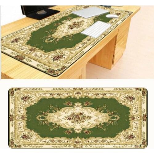 Mairuige Beautiful blue Persian carpet 700*300mm Drop Shipping Rubber Large Overlock Mousepad for Customized Mouse Pad