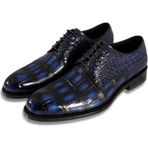Tianxin new business crocodile leather men dress shoes male manual Brush color custom men formal shoes