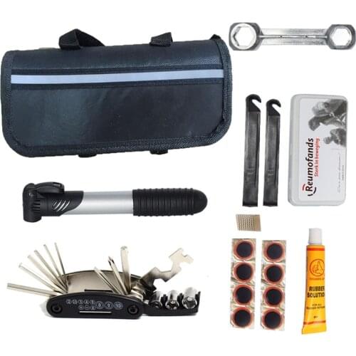 Bicycle Repair Kits Tire Repair Kit Pump Repair Wrench Portable Emergency Mountain Bike Combination Tool Multi-function Dropship