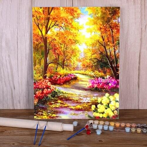 Scenery Landscape DIY Painting By Numbers Complete Kit Oil Paints 50*70 Canvas Painting Decorative Paintings Handicraft