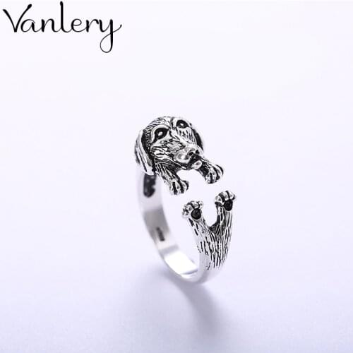 New Trendy Personality Punk Dog Rings For Women Lady Resizable Size Rings Party Jewelry Charm Gifts