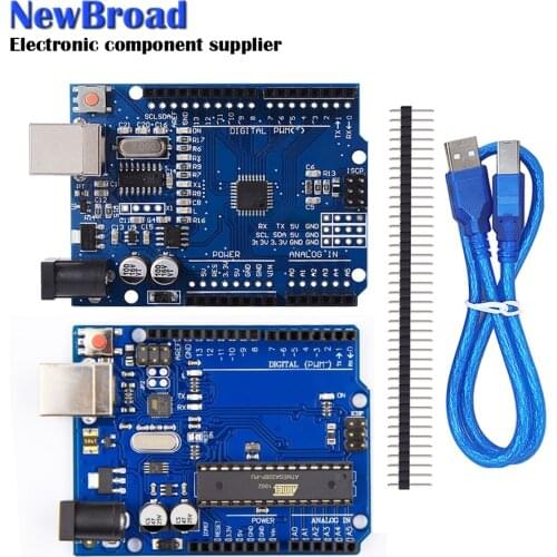 1 Set UNO R3 Official Box ATMEGA16U2+MEGA328P Chip For Arduino UNO R3 Development board + USB CABLE