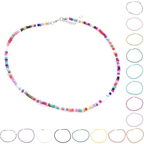 1pc Bohemian Style Bead Necklace Adjustable Bohemian Beach Necklace Beaded Necklace For Women Girls Jewelry Accessories