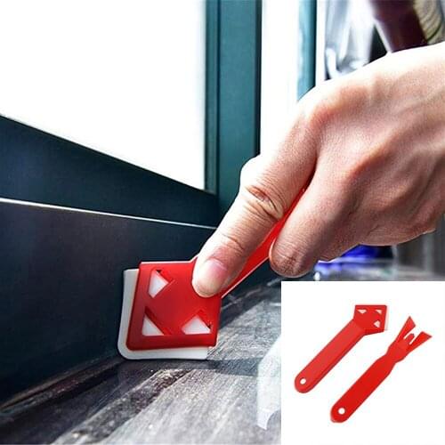 2Pcs/Set Silicone Glass Cement Scraper Tool Caulking Sealant Finishing Grout Floor Cleaning Tile Dirt Tool Spatula Glue Shovel