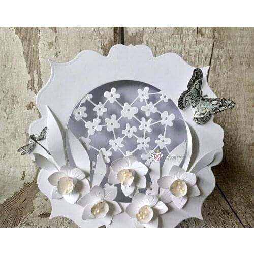 Mmao Crafts Metal Steel Cutting Dies Square flower frame Stencil For DIY Scrapbooking Paper/photo Cards Embossing Dies