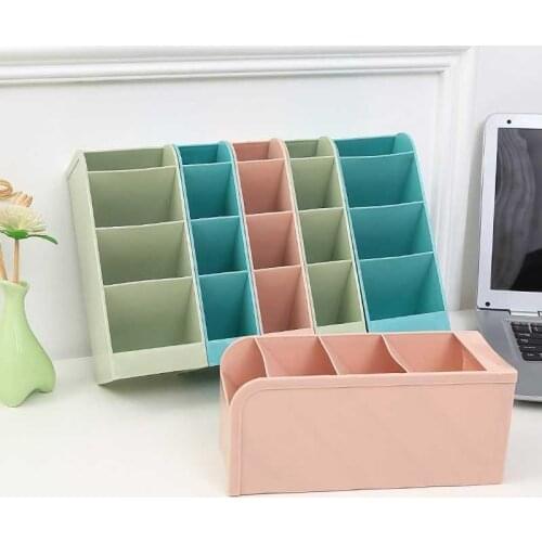Large Capacity Desk Pen Holder Plastic Desk Organizer Pencil Makeup Storage Box Desktop Office Pen Pencil Holder Stand Case