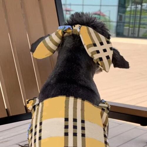 Yorkies Dresses for French Bulldog Chihuahua Coat Outfit with Headband PC2121