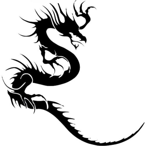 Mysterious Chinese Dragon Sticker Fashion Car Window Decoration Personality PVC Waterproof Decal Black/White, 16cm*15cm
