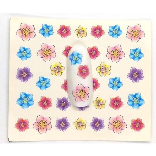 1Pcs Flower pattern nail sticker designs transfer water decal Nail Art Nail Decoration for Manicure Watermark E09/E10/E11/E12