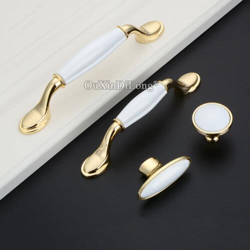 High Quality 10PCS European Ceramic Kitchen Cabinet Door Handles Cupboard Wardrobe Drawer TV Cabinet Pulls Handles & Knobs