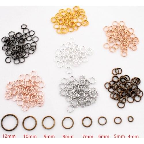 3/4/5/6/7/8/9/10/12mm 200pcs/lot Connection Ring Open Ring For Making Jewelry 7 Colors Single Ring wholesale
