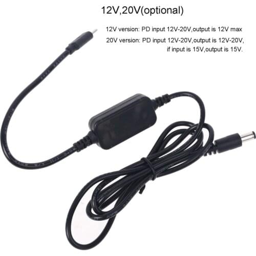 36W USB C PD Type C to 12V 20V 5.5x2.5mm Conveter Adapter Cable Cord Line for Wifi Router LED Light CCTV Camera