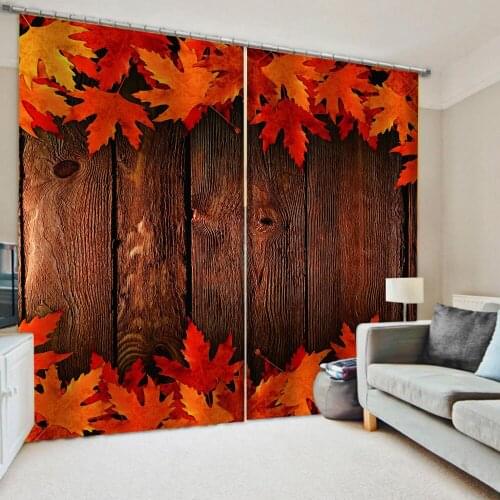 3D Curtains Living Room Bedroom Drapes Cortinas Customized size red leaf curtains modern living room curtains