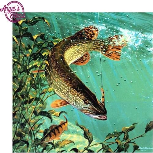 5D DIY diamond Painting fish Cross Stitch diamond embroidery mosaic diamonds wall stickers home decor Christmas gift